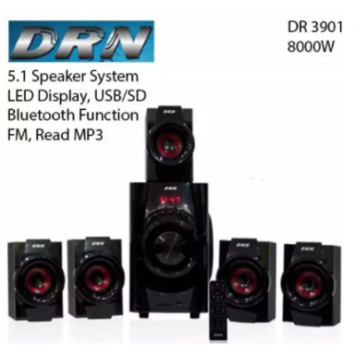DRN Dr 3901 5.1 Speaker led Display, Usb/sd, Fm, Bluetooth, Mp3, Woofer